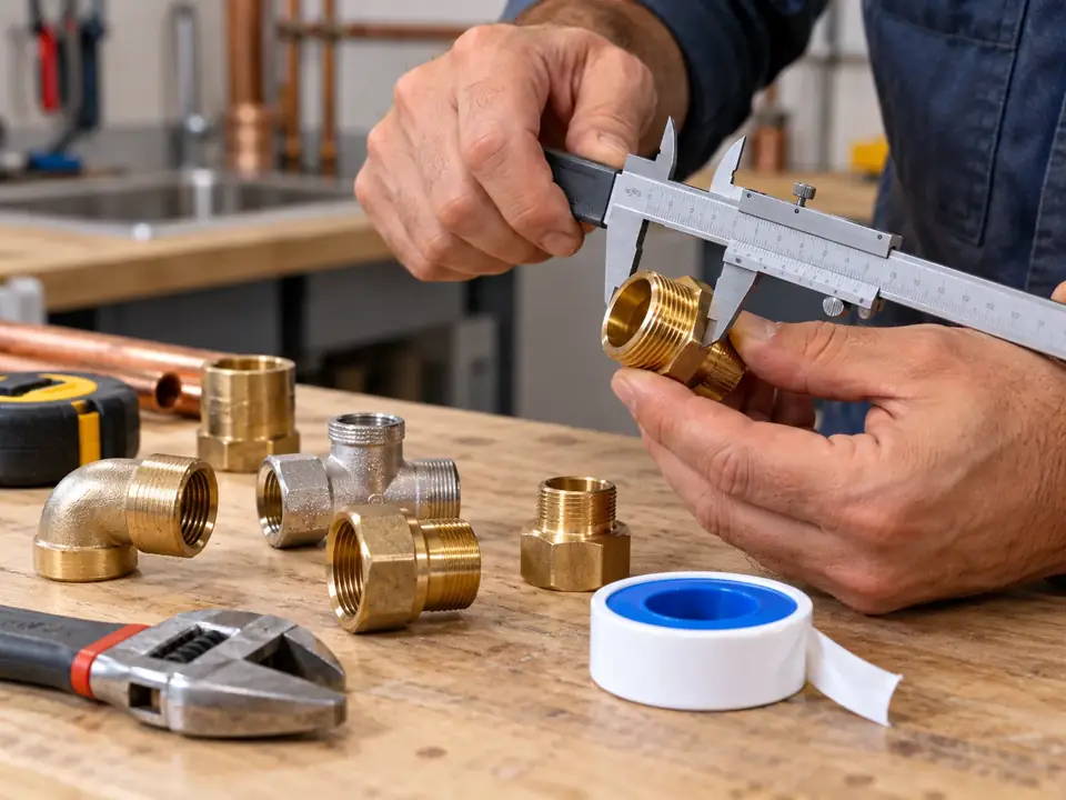 Mesure d'un raccord au pied à coulisse